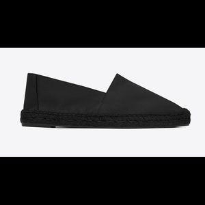 SAINT LAURENT SATIN ESPADRILLES IN BLACK